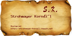 Strohmayer Kornél névjegykártya